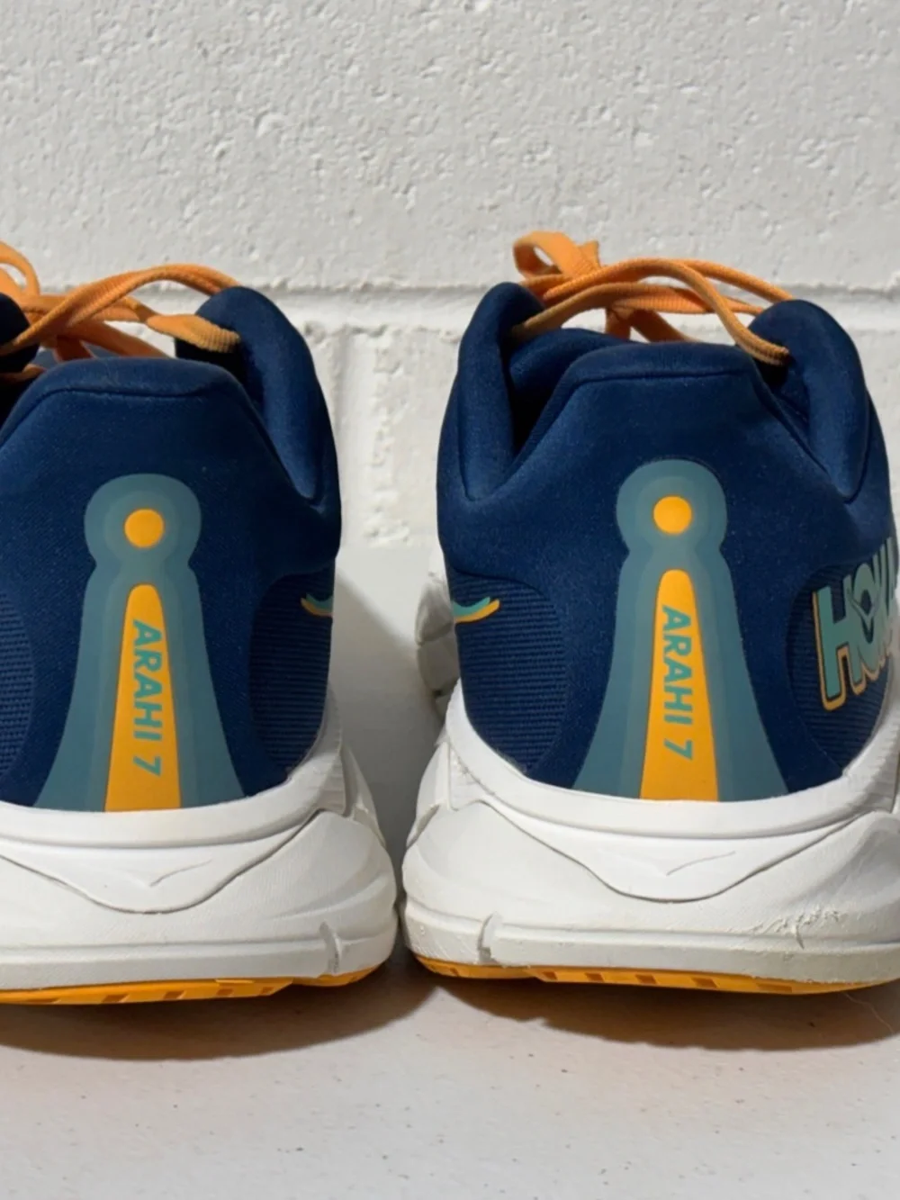 Hoka Ahari 7 Blue Orange Running Shoes Men's Size 12.5D 12.5 Sneakers VGC